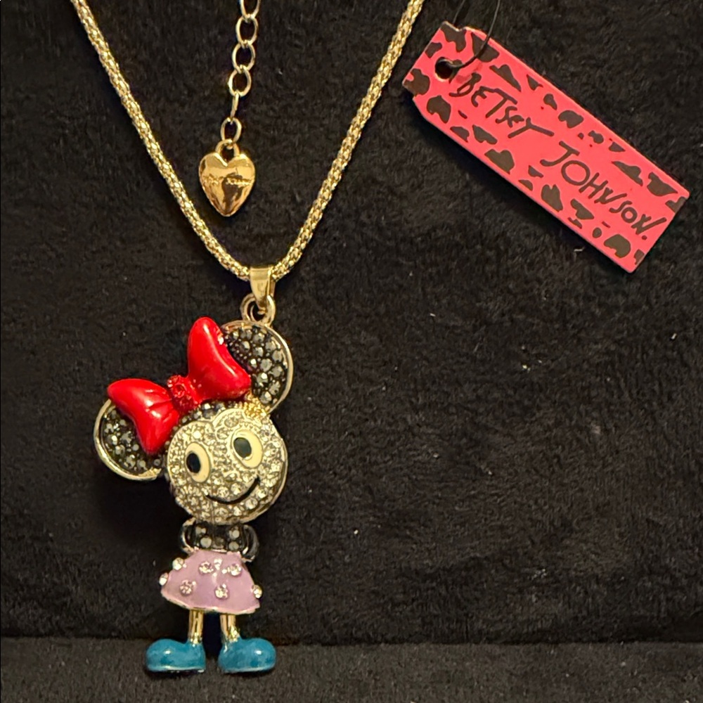 Betsey Johnson Kids Necklace with Red Bow and Blue Shoes